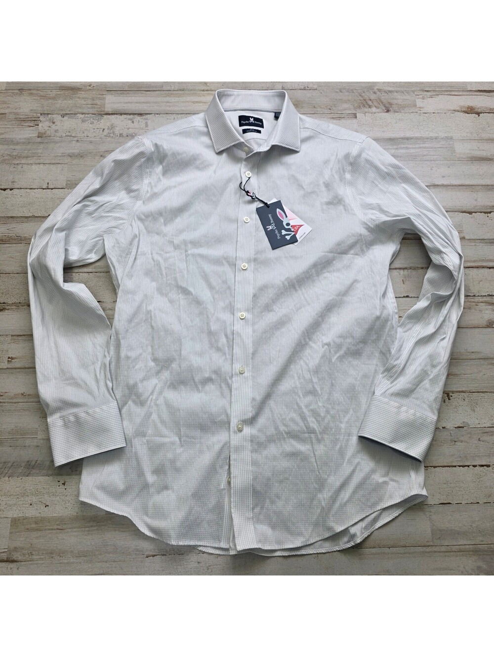 Psycho Bunny Dress Shirt 16 34/35 White Slim Fit Non Iron Stretch Wicking NWT!